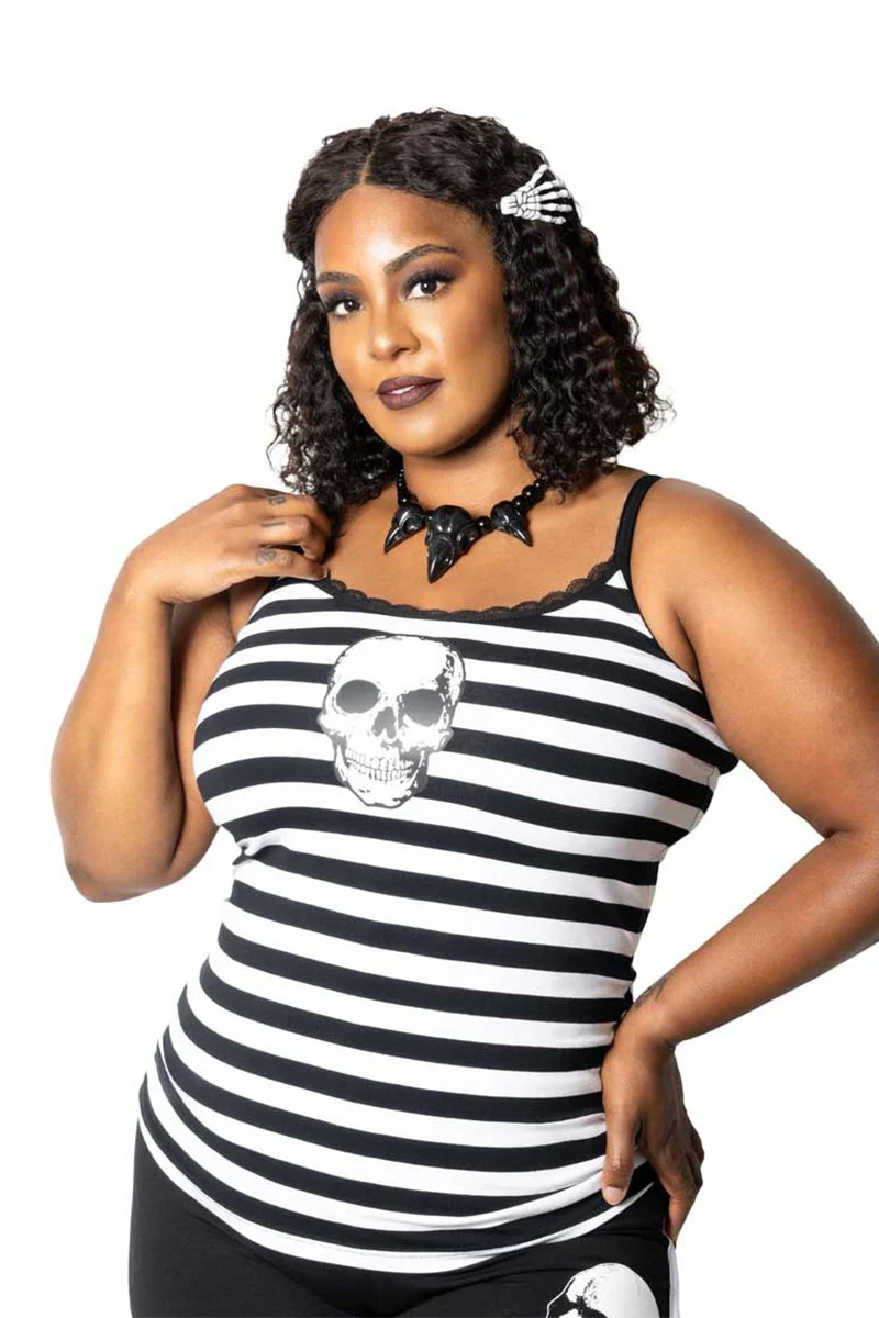 Skull Striped Lace Cami Top - Image 5