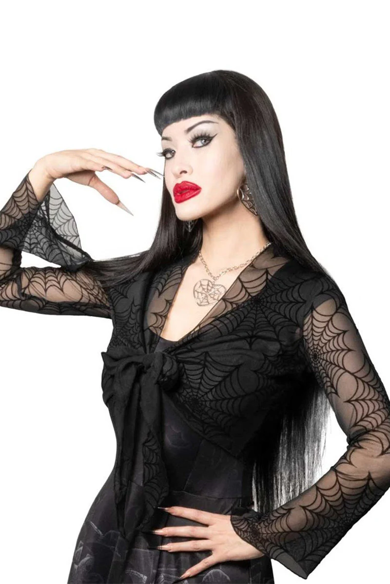 Spiderweb Mesh Tie Top - Image 2