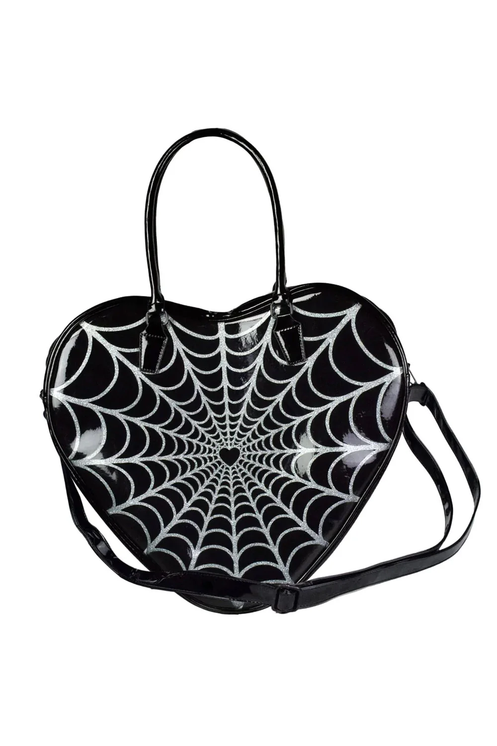 Spiderweb Sparkle Heart Bag - Image 3