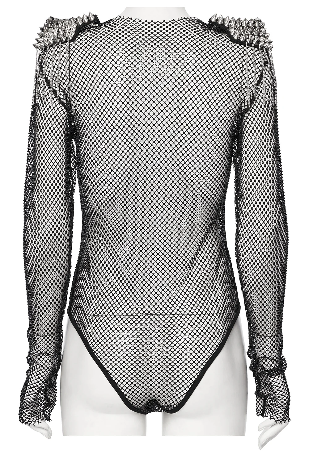 Spiked Shoulder Fishnet Bodysuit - Image 7