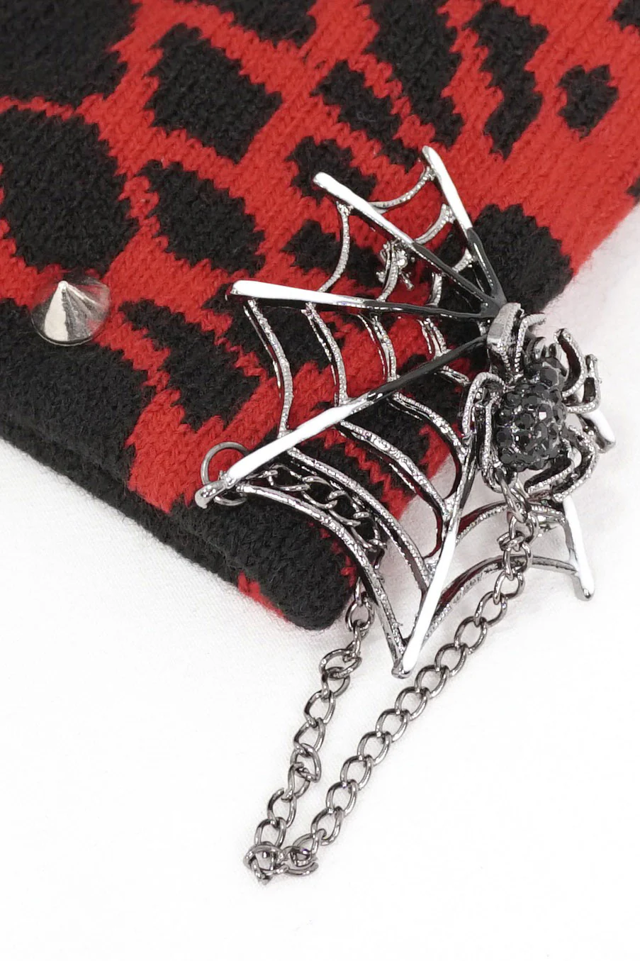 Spiked Spiderweb Beanie [RED/BLACK] - Image 8