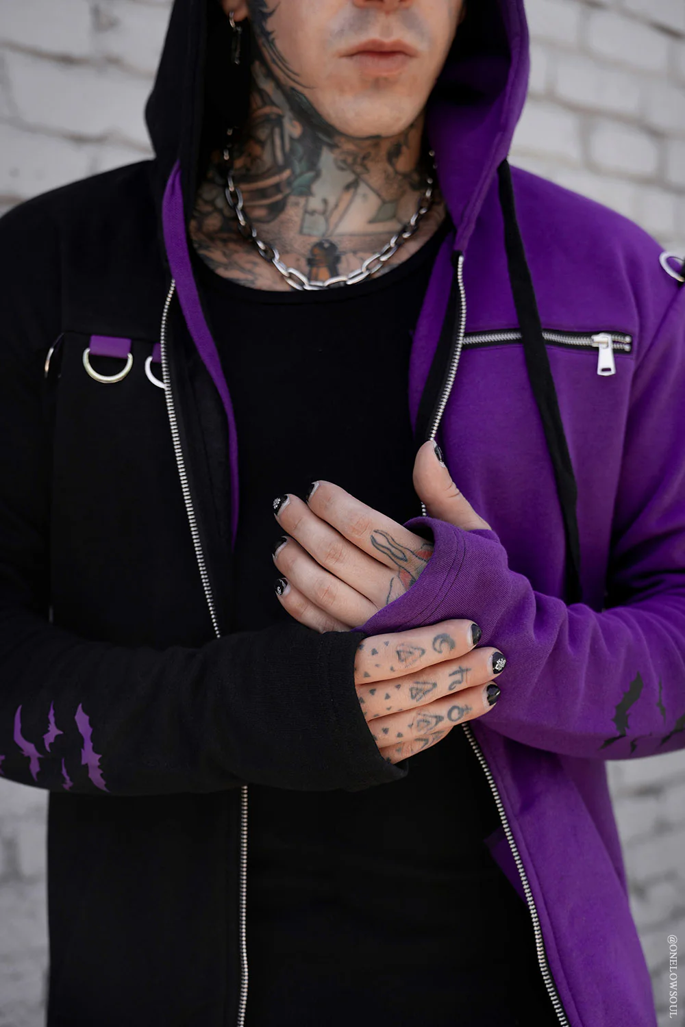 Split Mage Hoodie [Black/Purple] - Image 10