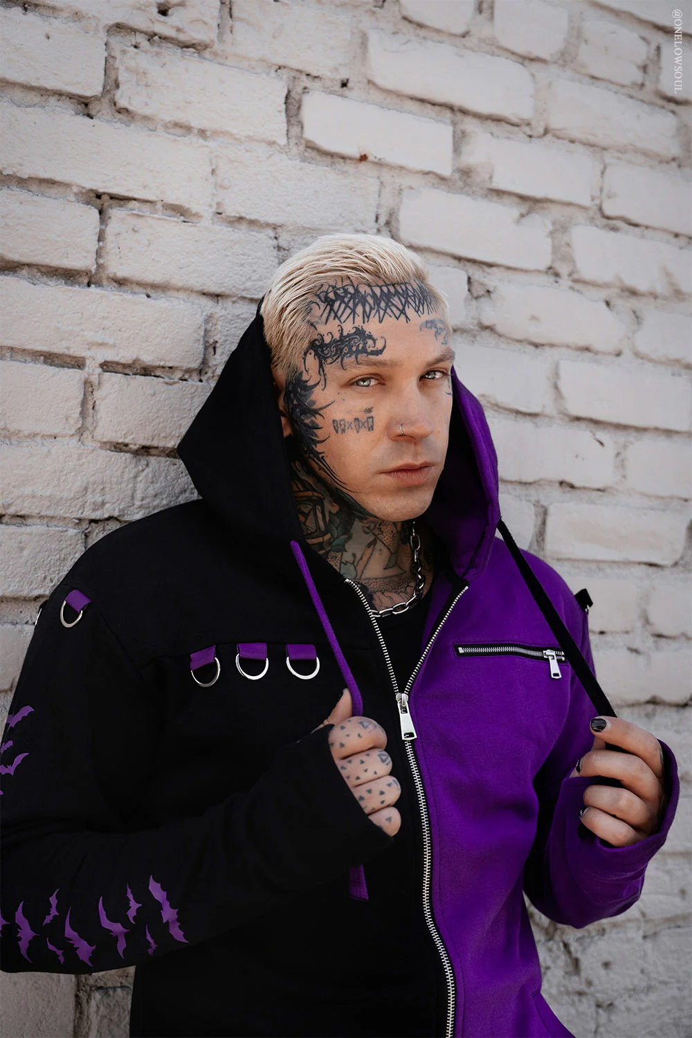 Split Mage Hoodie [Black/Purple] - Image 2