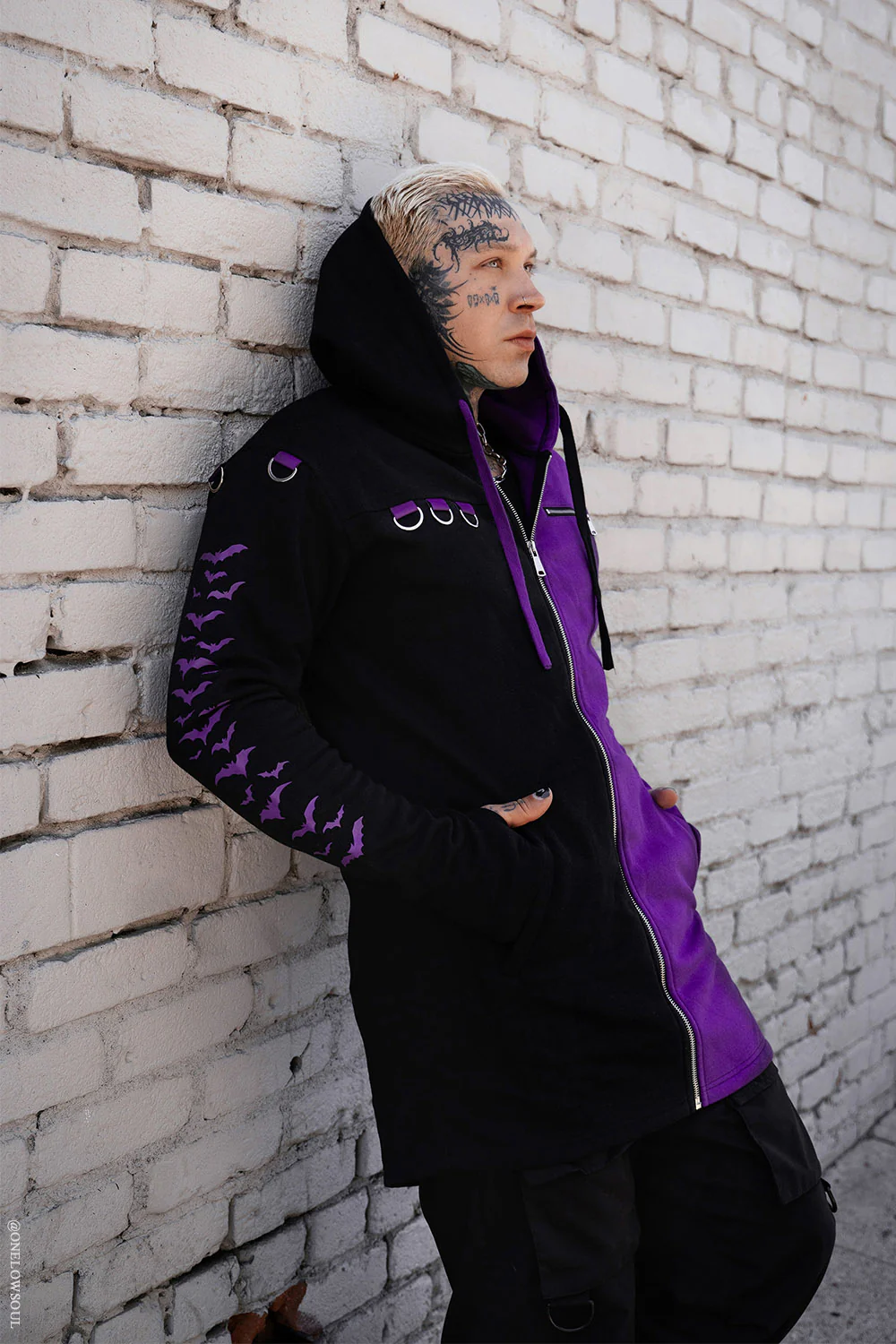 Split Mage Hoodie [Black/Purple] - Image 3