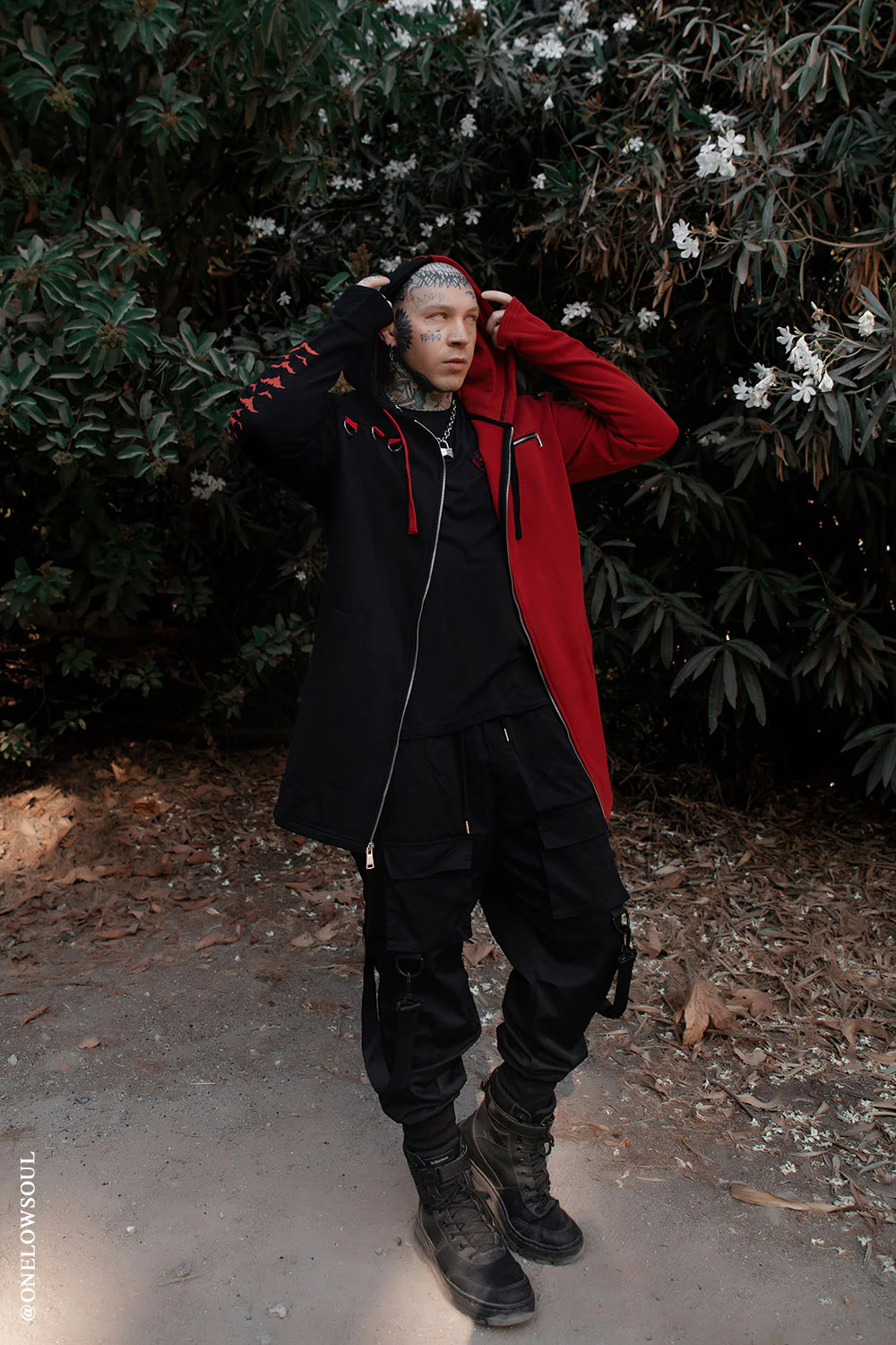 Split Mage Hoodie [Black/Red] - Image 7