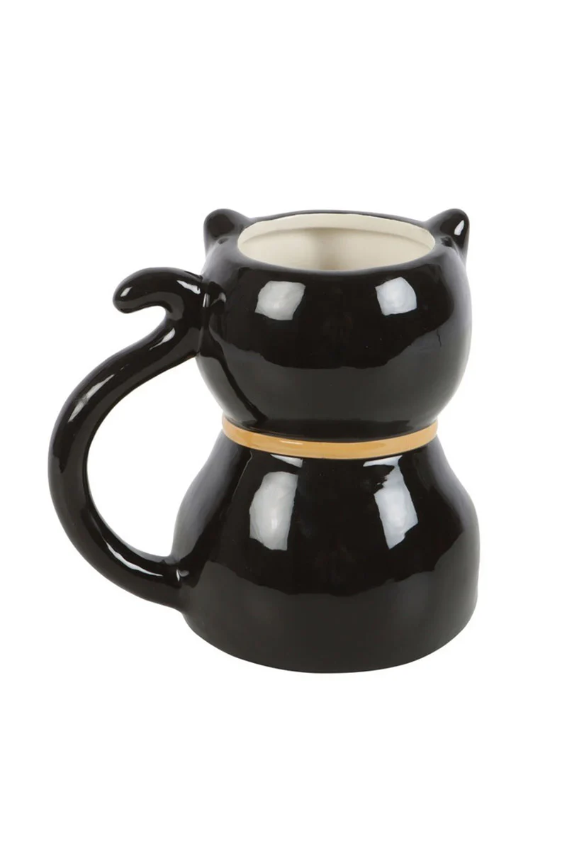 Spooky Black Cat Shaped Halloween Mug - Image 4