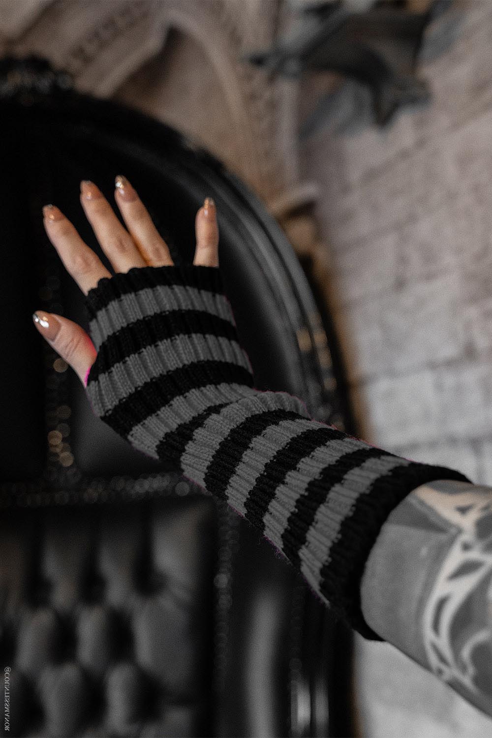 Spooky Striped Arm Warmers [Multiple Colors] - Image 3