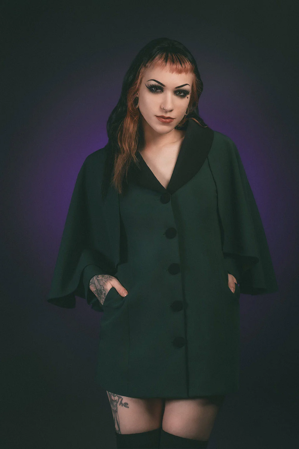 The Ghost Host Caped Coat [GREEN] - Image 6