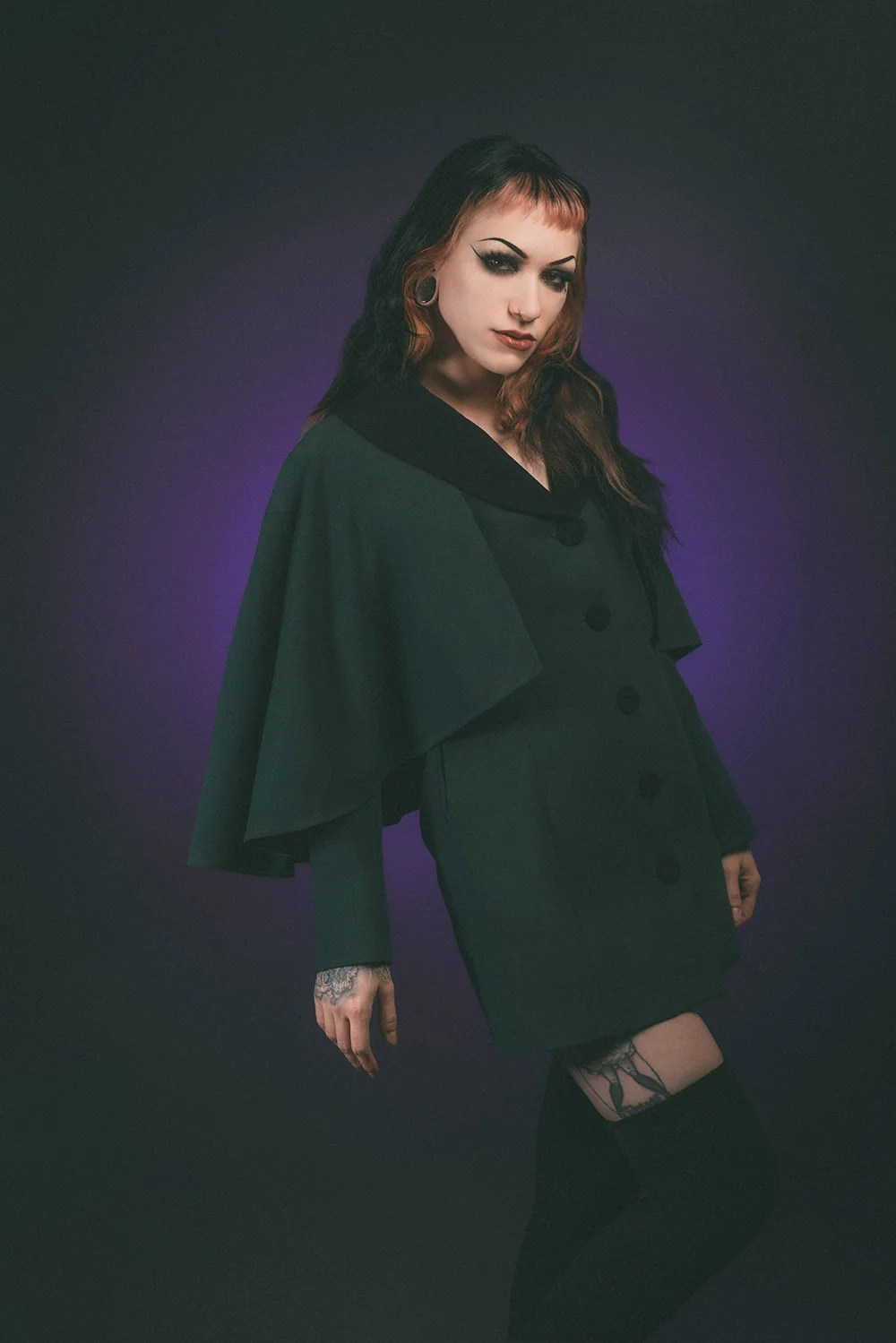 The Ghost Host Caped Coat [GREEN] - Image 7