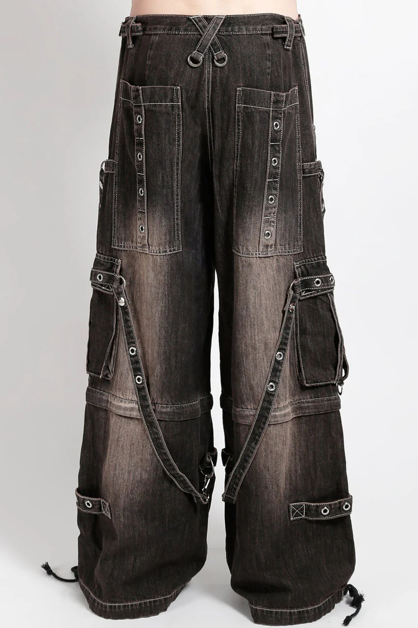 Tripp NYC Denim Strap Pants [Black Dirty Wash] - Image 3
