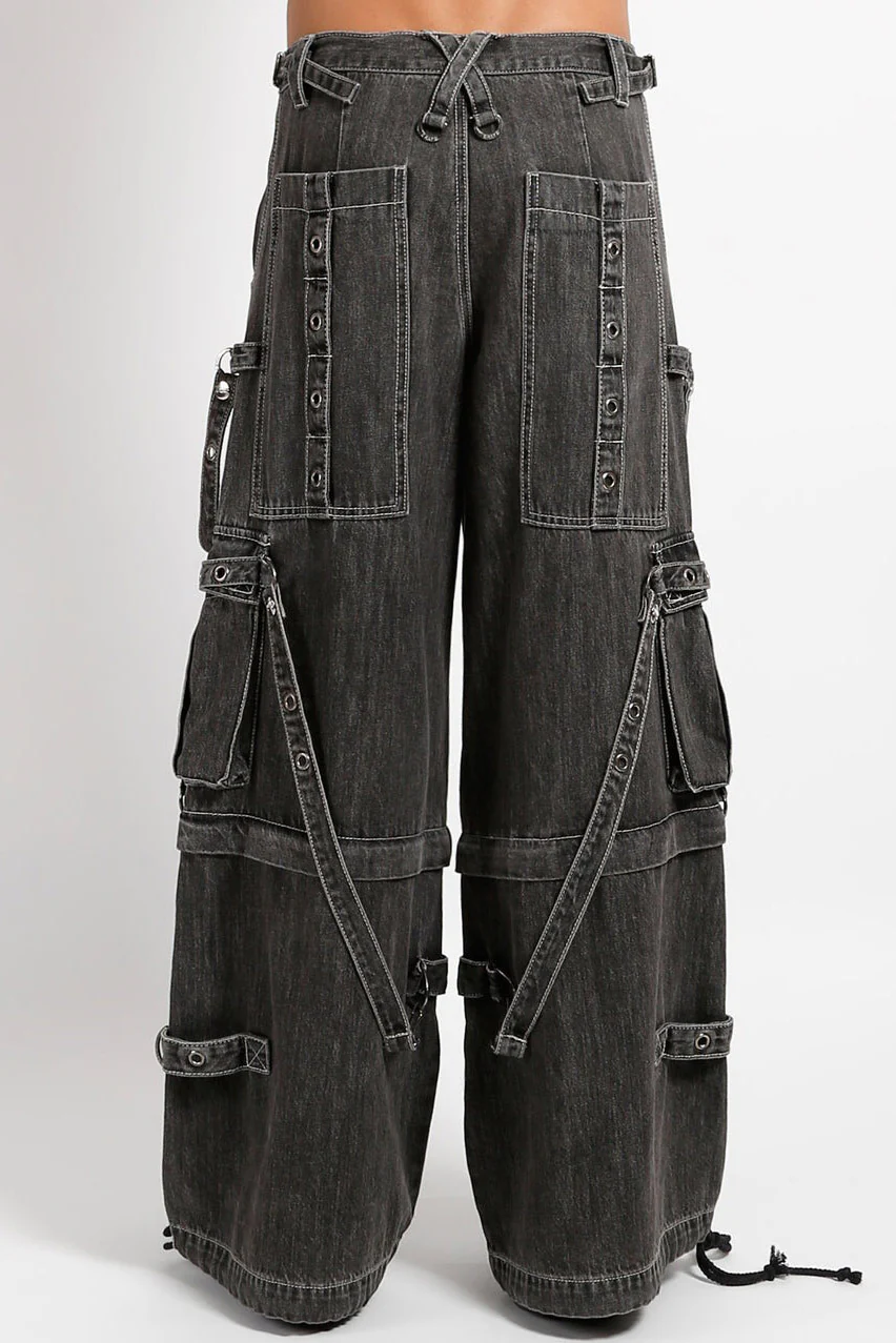 Tripp NYC Denim Strap Zip Off Pants [Black Denim] - Image 3