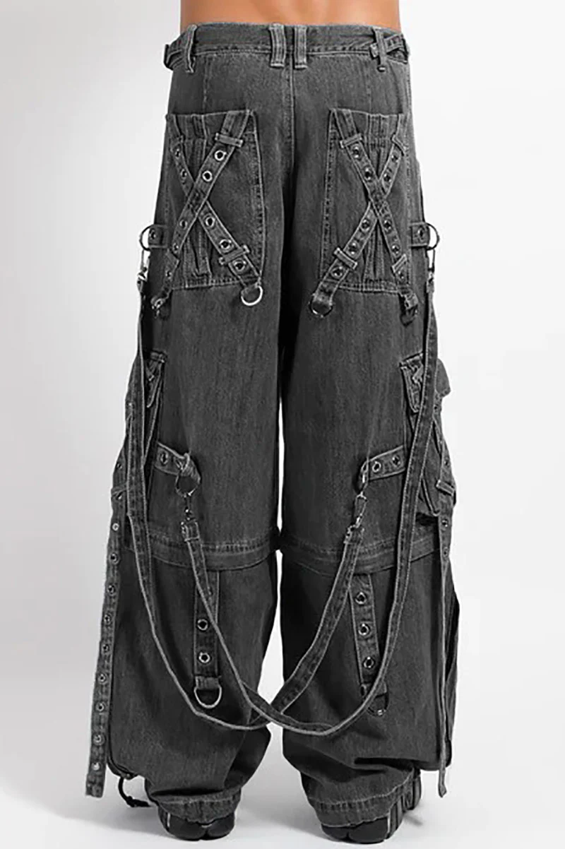 Tripp NYC Denim X Strap Pants [BLACK DENIM] - Image 5