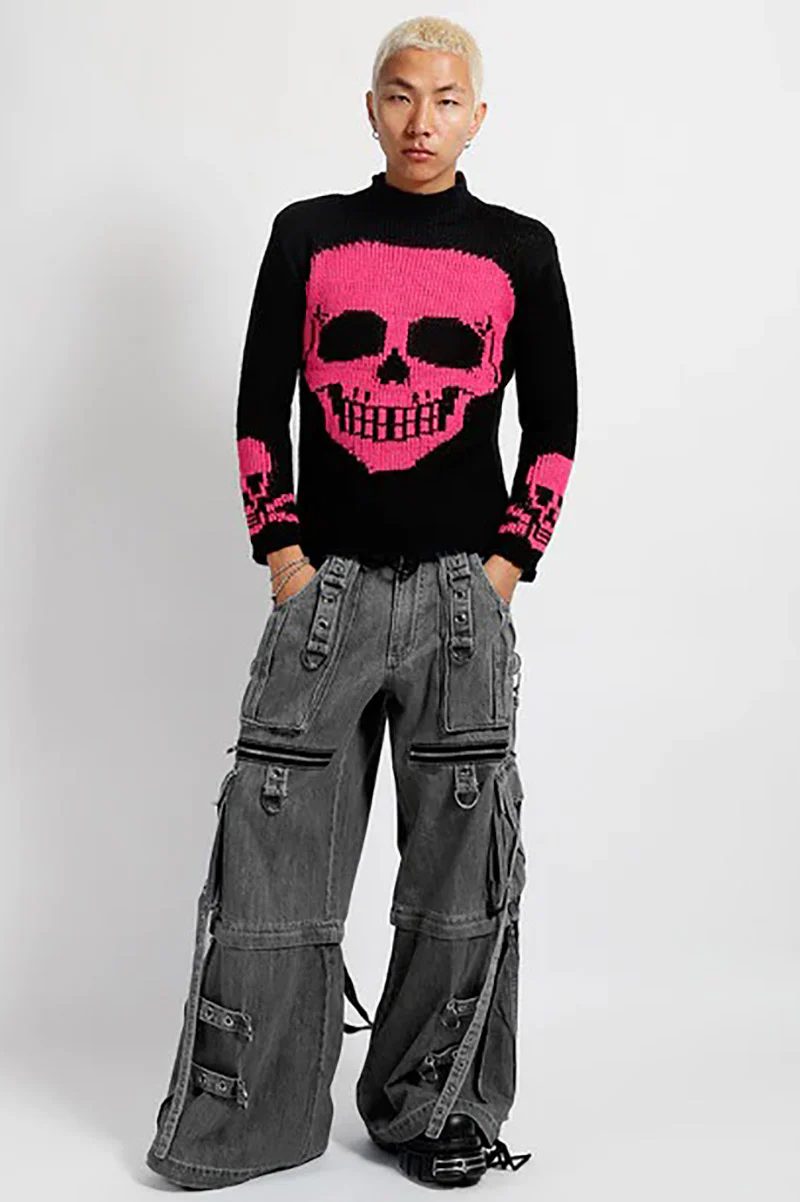 Tripp NYC Denim X Strap Pants [BLACK DENIM] - Image 7