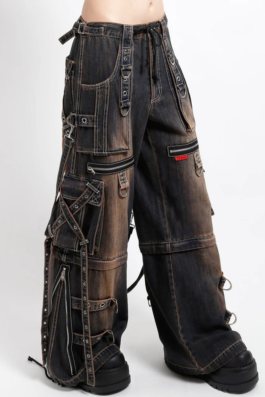 Tripp NYC Dirty X-Strap Pants [DIRTY WASH BLUE DENIM] - Image 7
