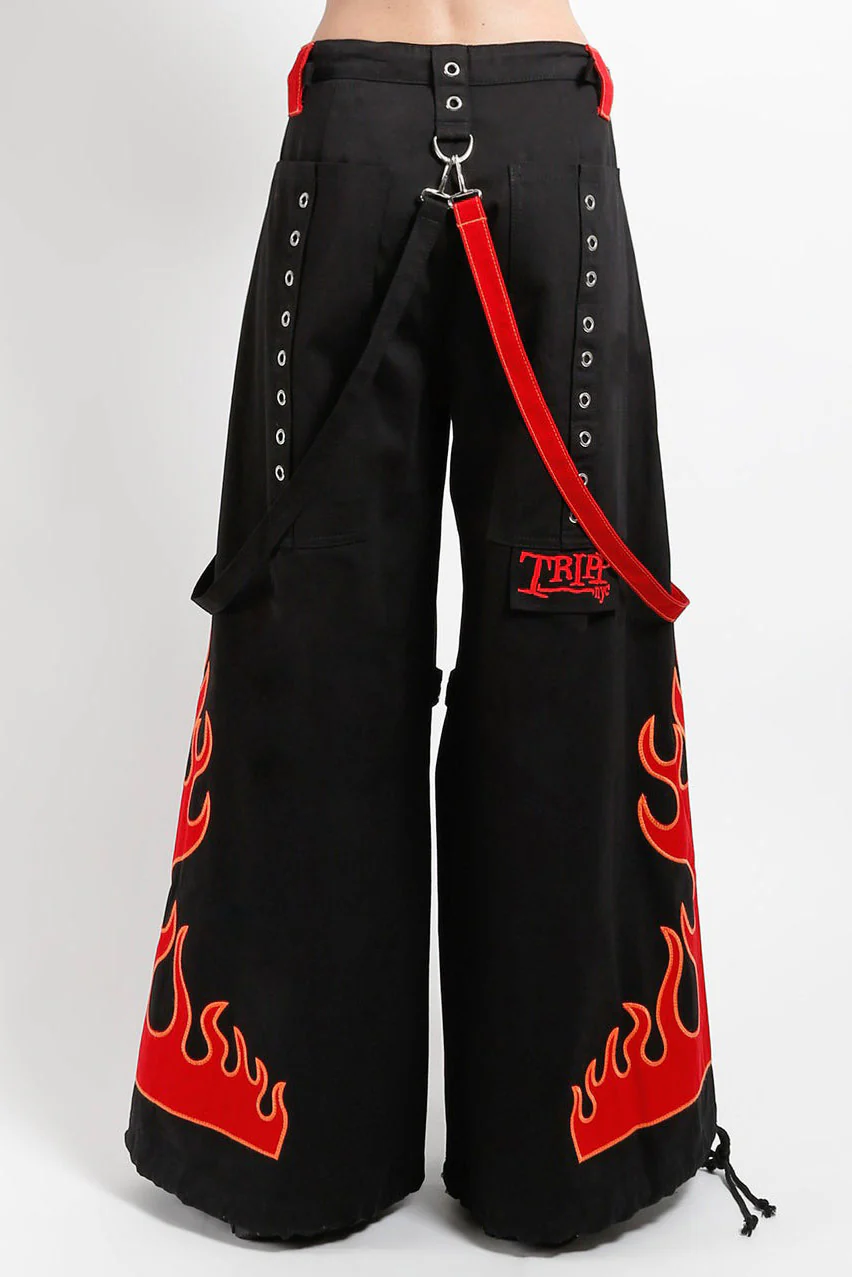 Tripp NYC Flame Dark Street Pants [BLACK/RED] - Image 8