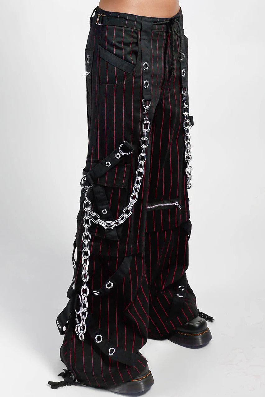 Tripp NYC Godfather Chain Stripe Pants [Black/Red] - Image 8