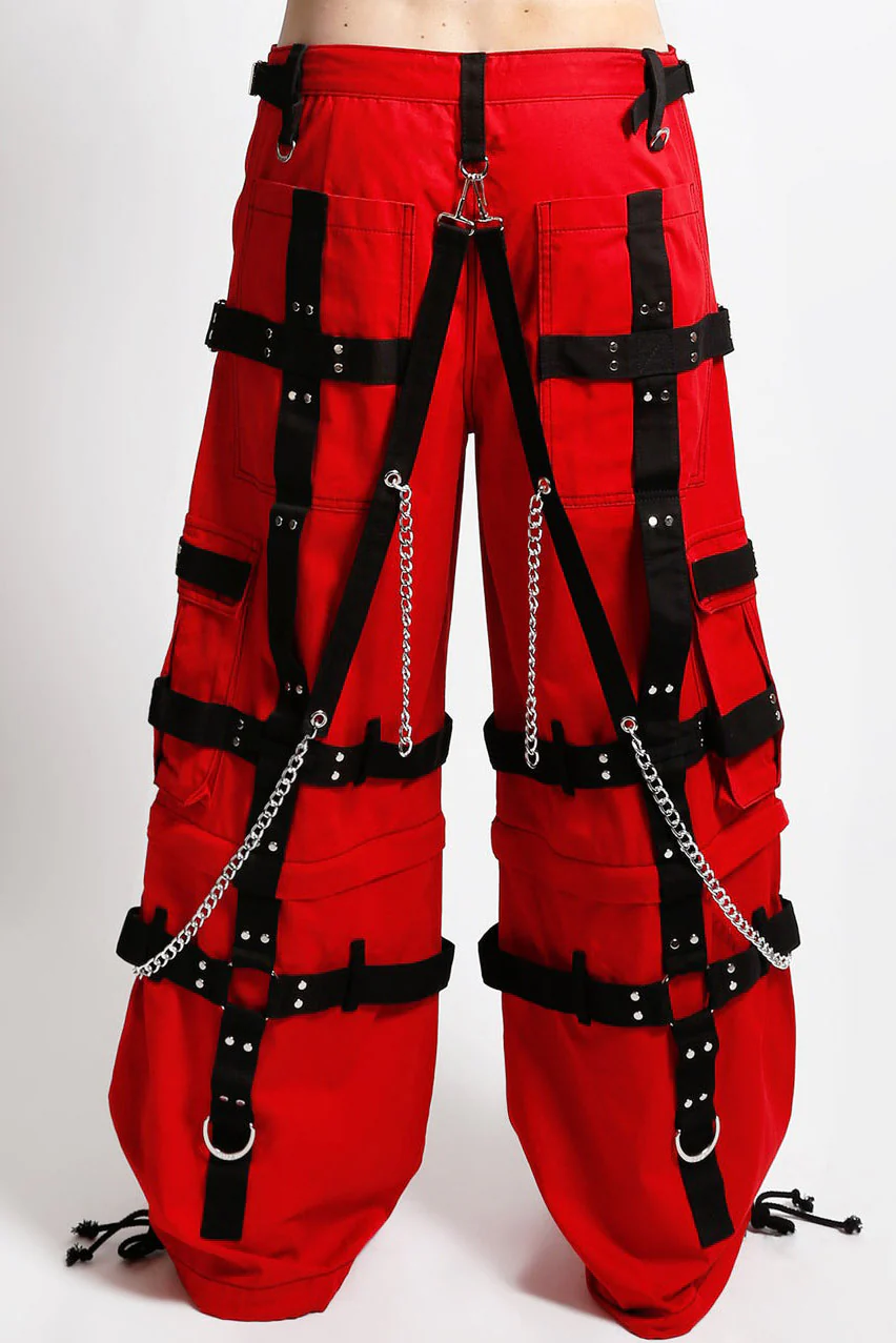 Tripp NYC Harness Dark Street Pants [Red/Black] - Image 3