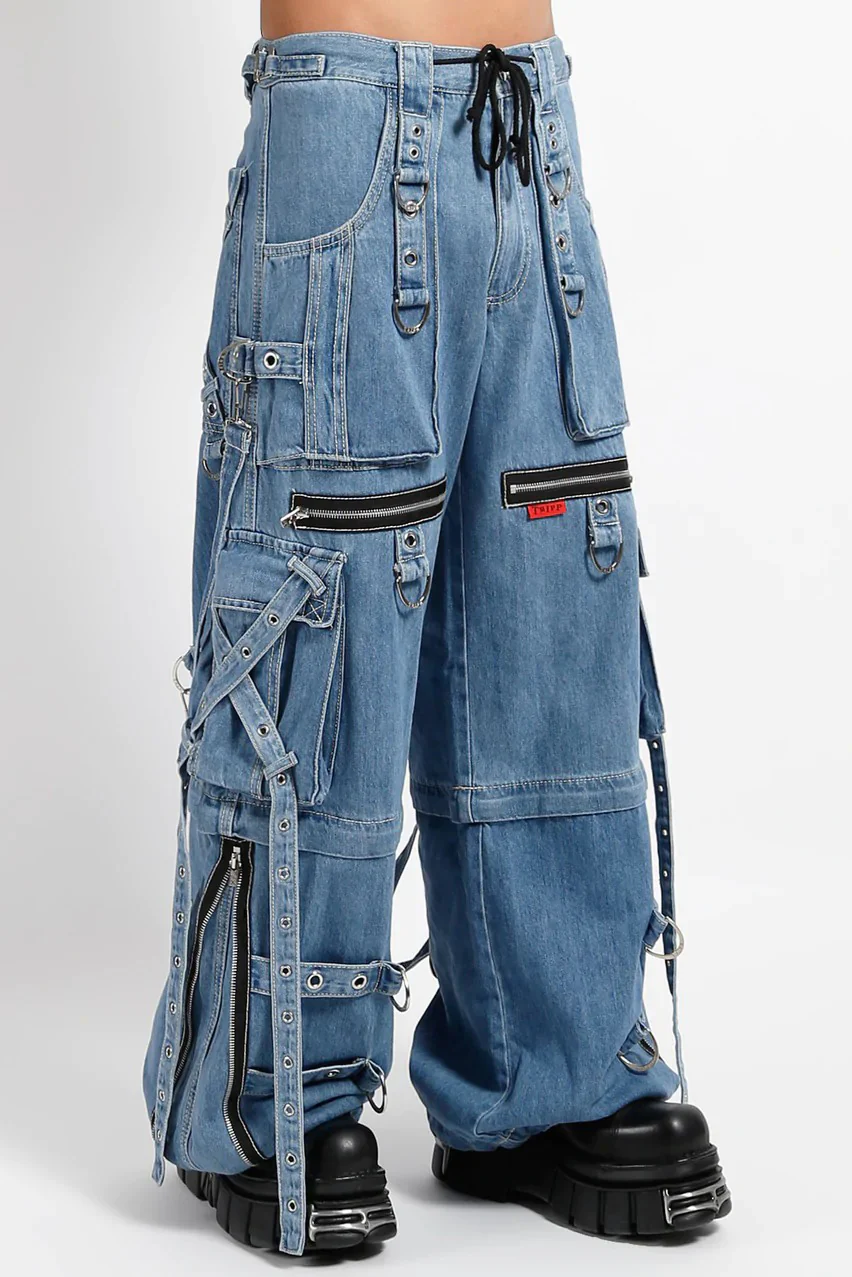 Tripp NYC Denim X Strap Pants [Light Blue] - Image 2