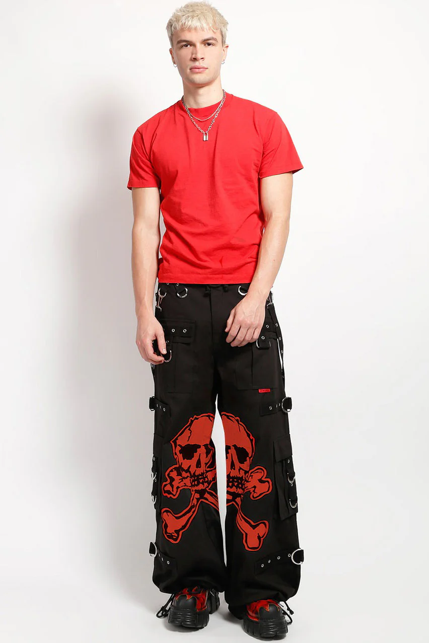 Tripp NYC Mega Skull Pants [BLACK/RED] - Image 4