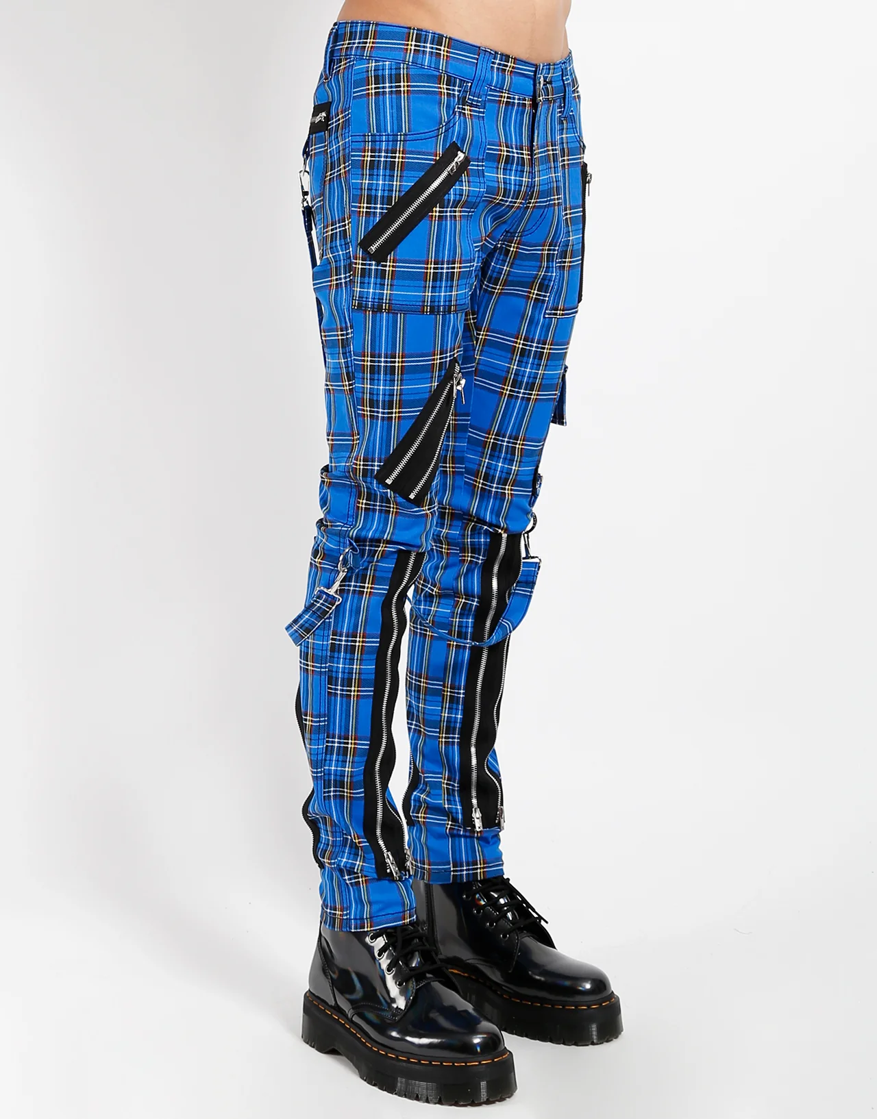 Tripp NYC Punk Bondage Pants [Blue Plaid] - Image 11