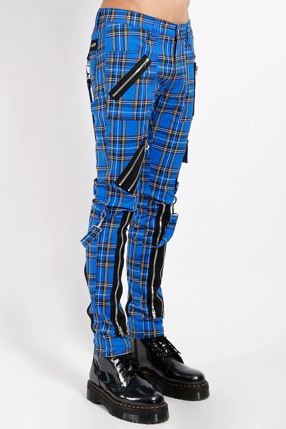 Tripp NYC Punk Bondage Pants [Blue Plaid] - Image 12