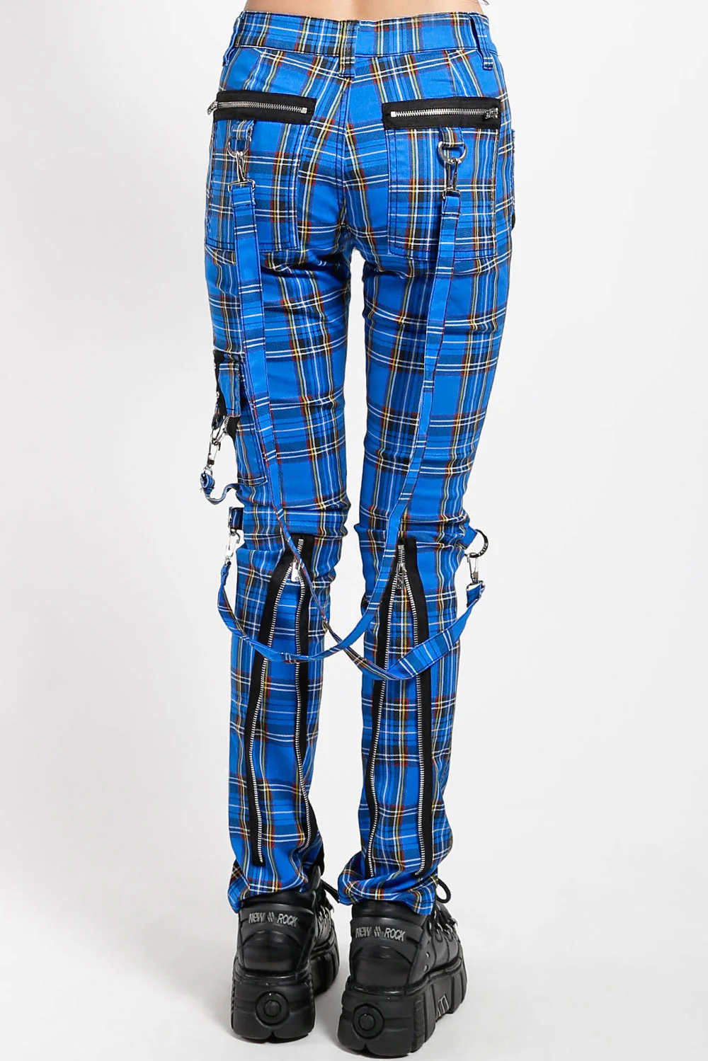 Tripp NYC Punk Bondage Pants [Blue Plaid] - Image 13