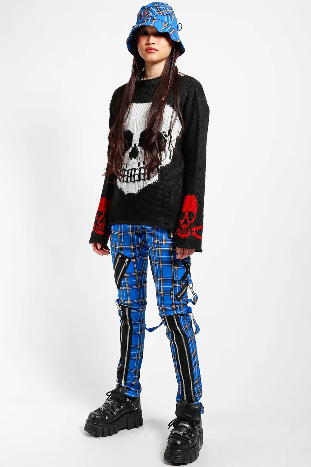 Tripp NYC Punk Bondage Pants [Blue Plaid] - Image 16
