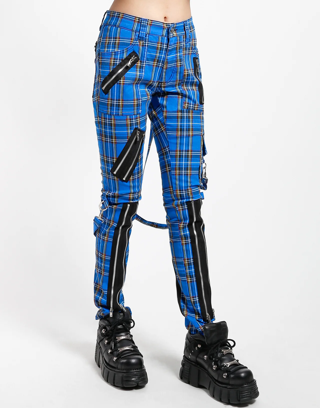 Tripp NYC Punk Bondage Pants [Blue Plaid] - Image 17