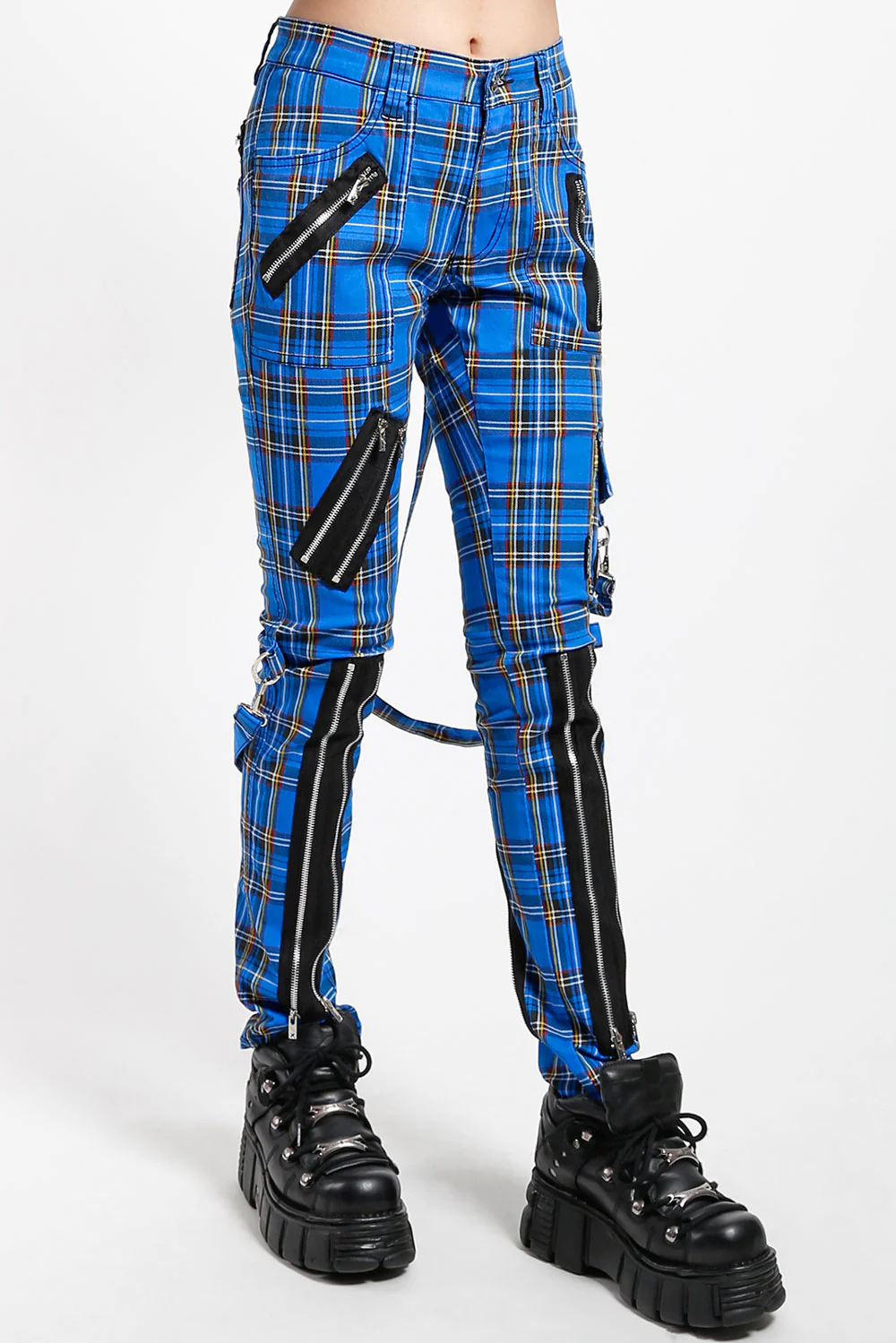 Tripp NYC Punk Bondage Pants [Blue Plaid] - Image 18