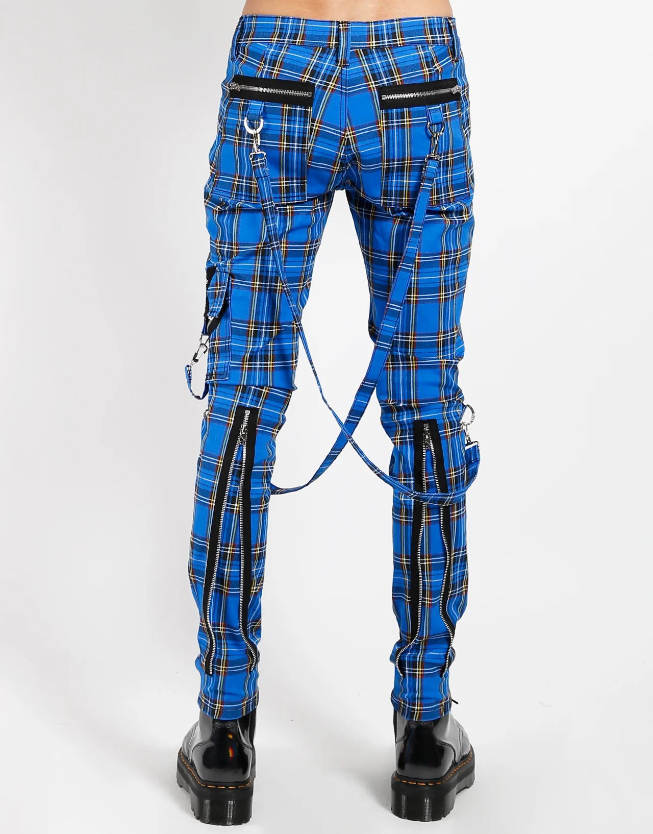 Tripp NYC Punk Bondage Pants [Blue Plaid] - Image 5