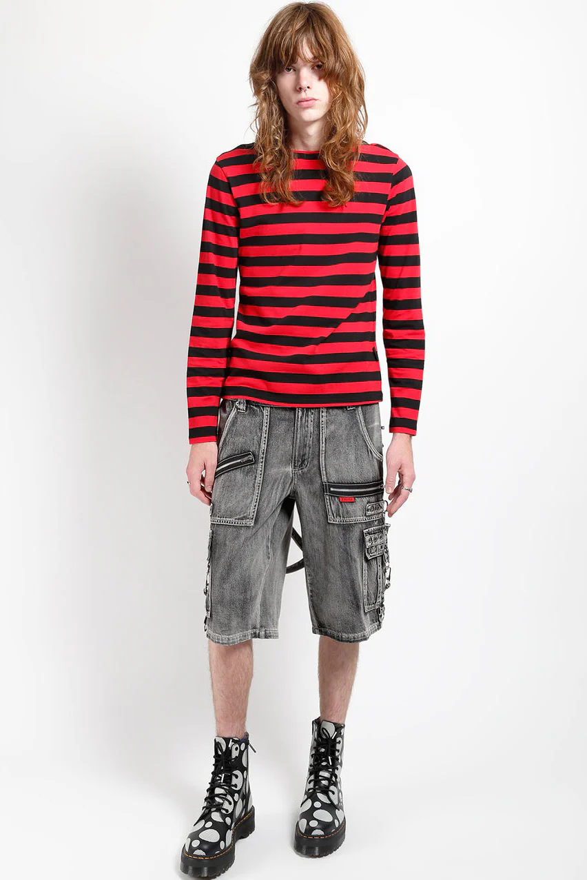 Tripp NYC Punk Clash Shorts [Black Denim/Fog Wash] - Image 4