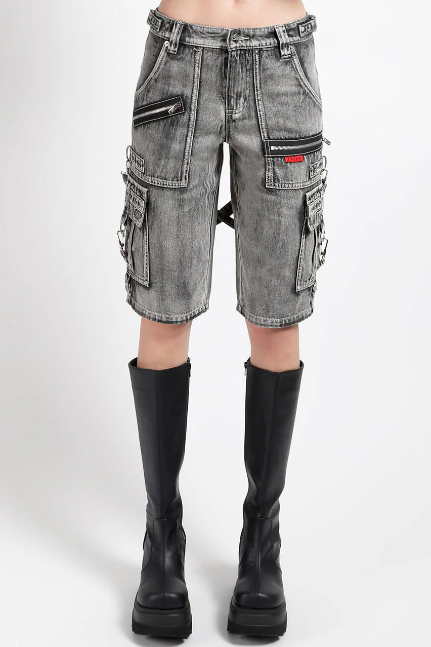 Tripp NYC Punk Clash Shorts [Black Denim/Fog Wash] - Image 5