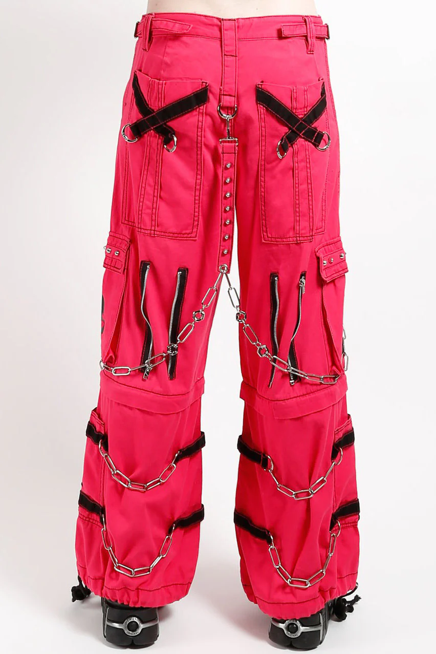 Tripp NYC Skull Zip Off Pants [Pink/Black] - Image 3