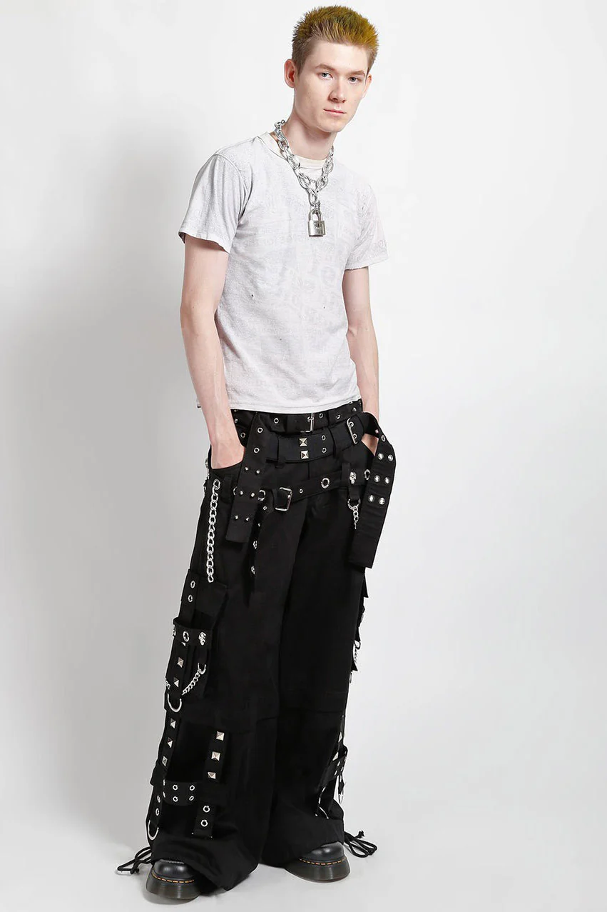 Tripp NYC Triple Belted Chain Pants [Black] - Image 6