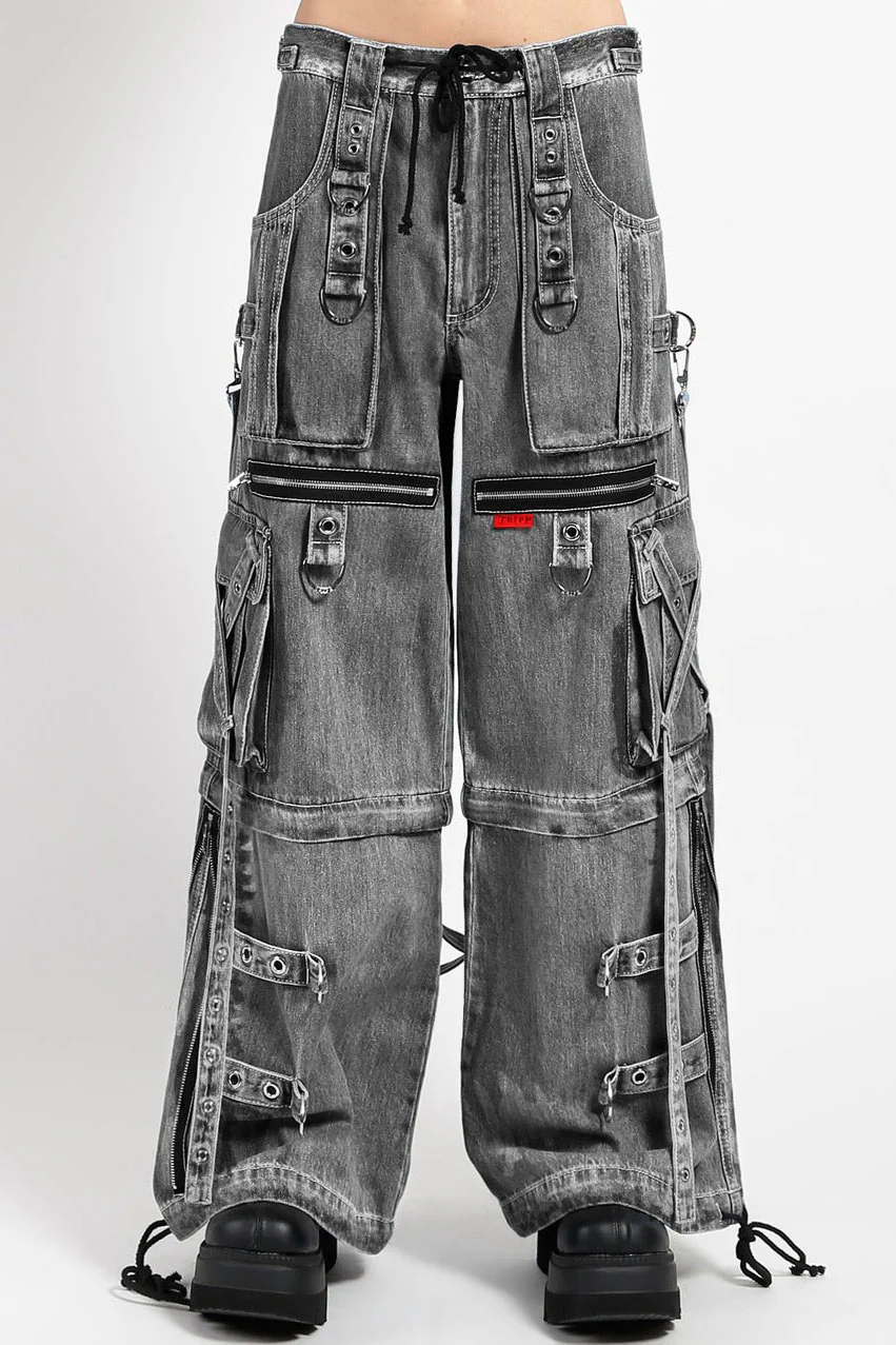 Tripp NYC X-Strap Pants [BLACK FOG WASH DENIM] - Image 2