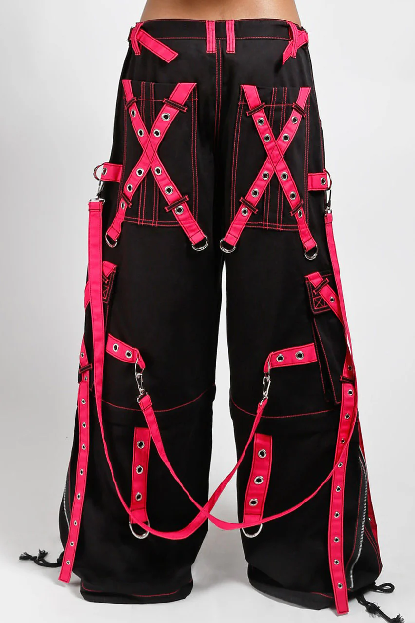 Tripp NYC X-Strap Zip Off Pants [Black/Pink] - Image 8