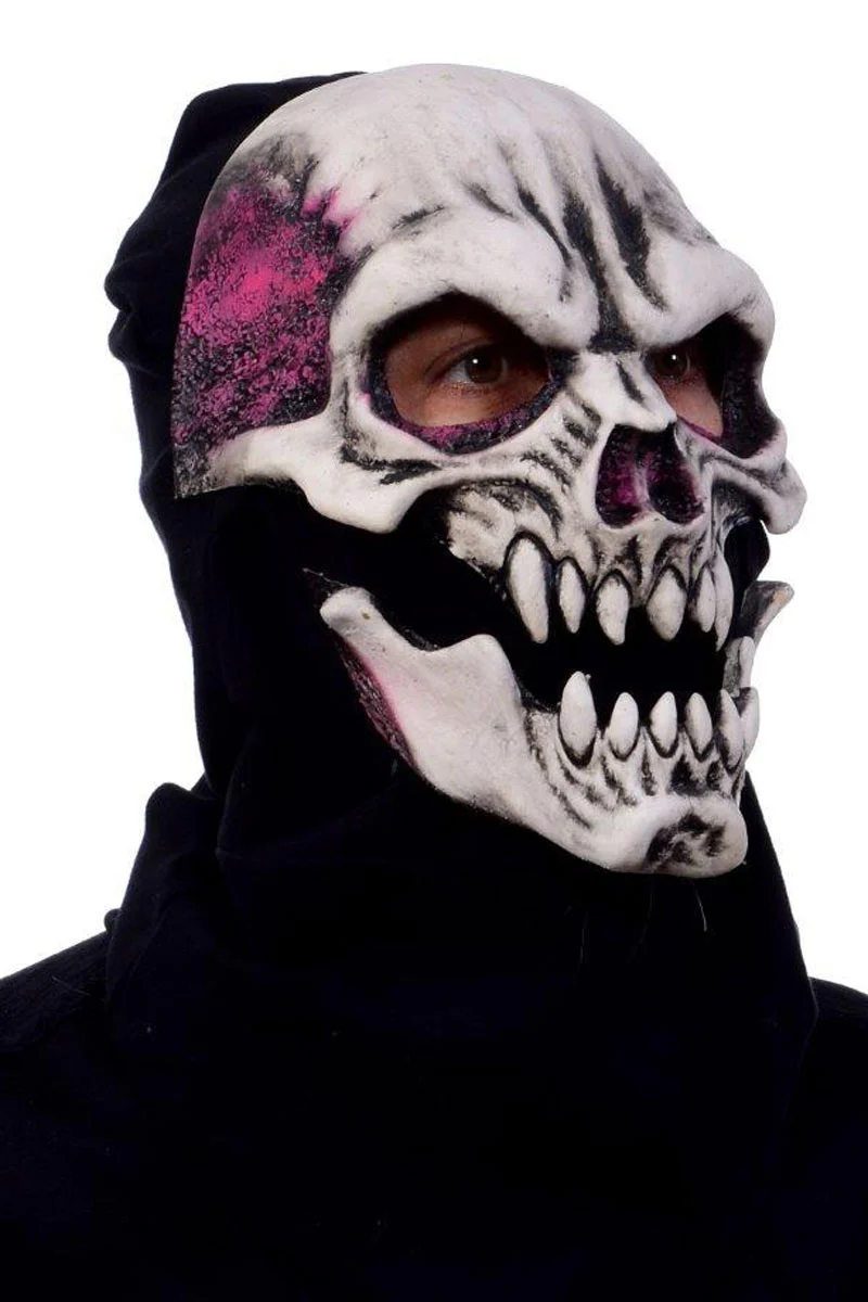 UV Crypt Keeper Skull Latex Mask w/ Moving Mouth - Image 4
