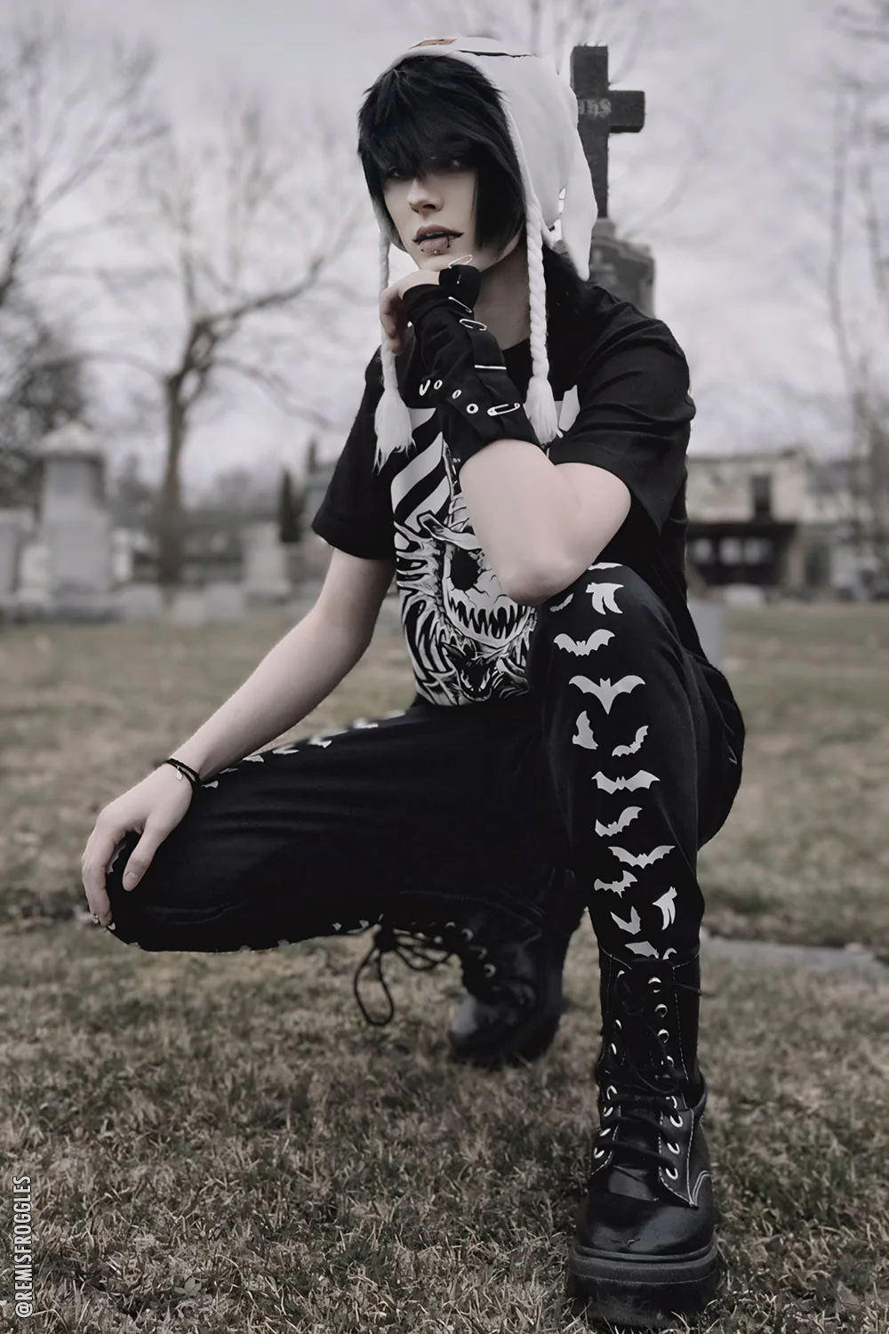 Vampire Bat Joggers [WHITE BATS] - Image 9