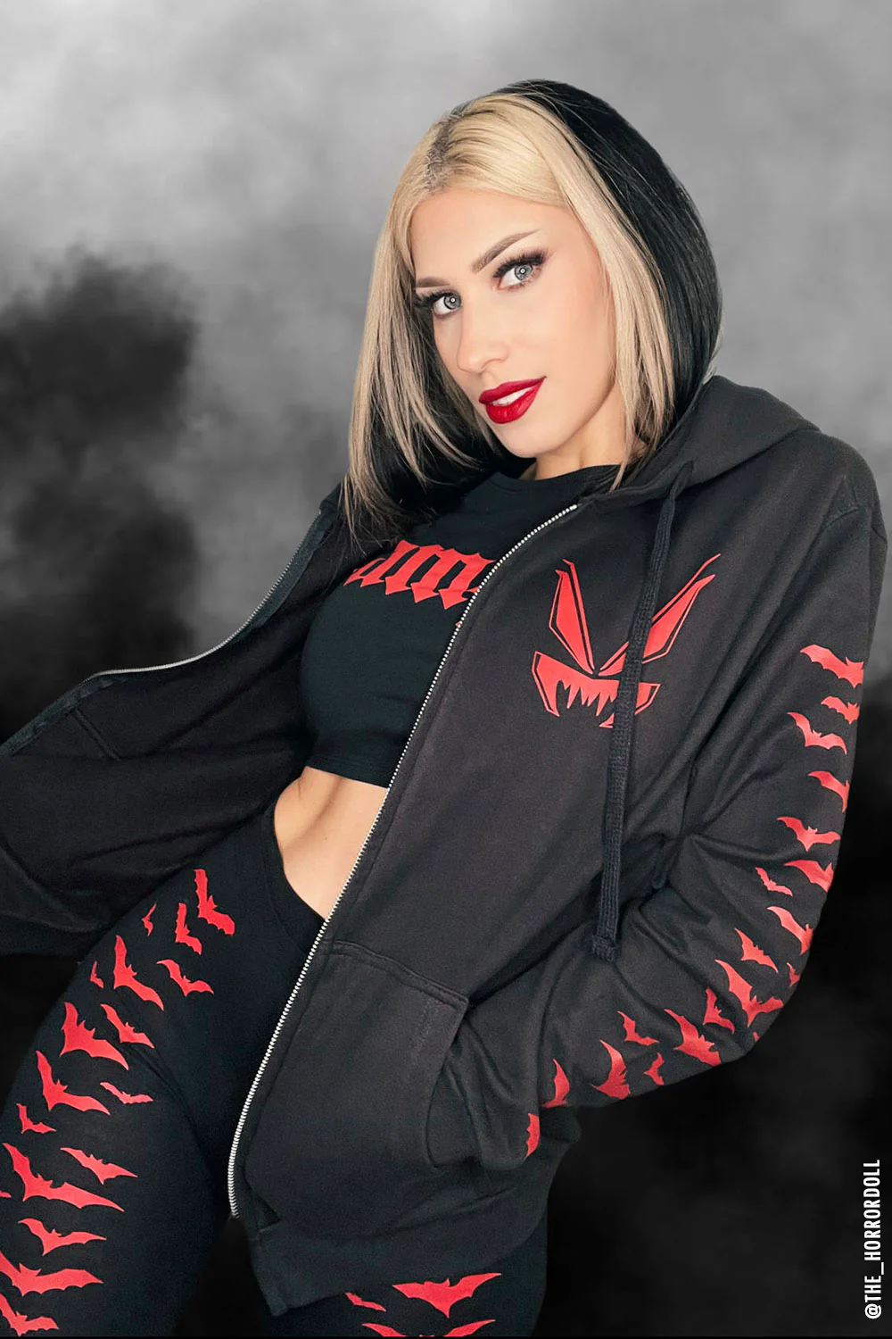 Vampire Castle Hoodie w/ Bat Sleeves [BLOOD RED] - Image 10