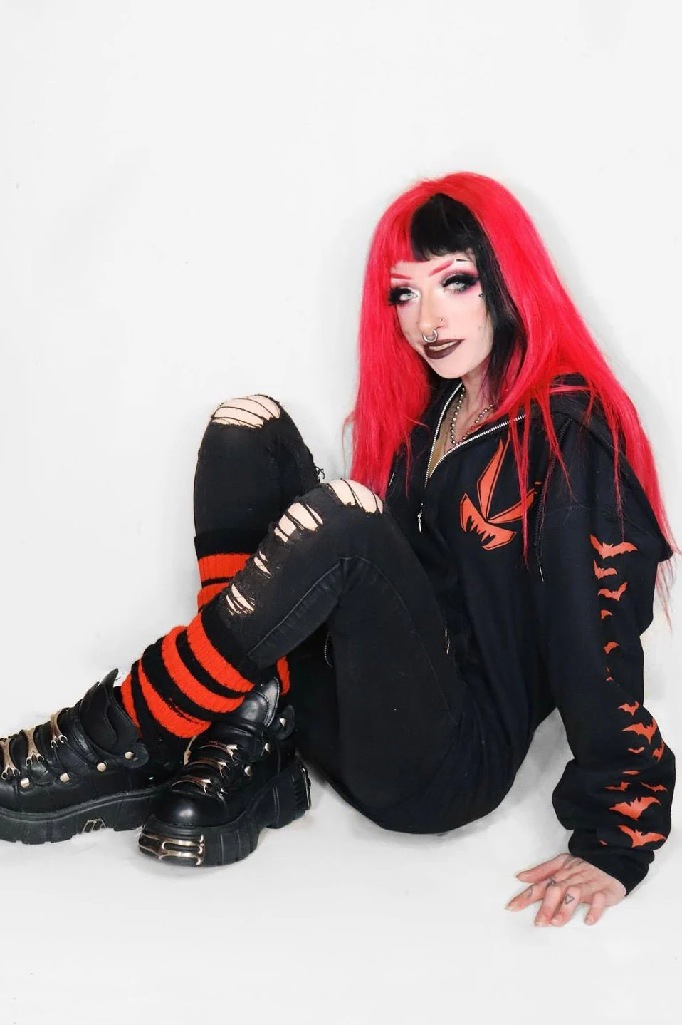 Vampire Castle Hoodie w/ Bat Sleeves [BLOOD RED] - Image 11