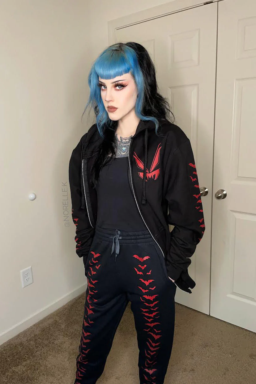 Vampire Castle Hoodie w/ Bat Sleeves [BLOOD RED] - Image 7