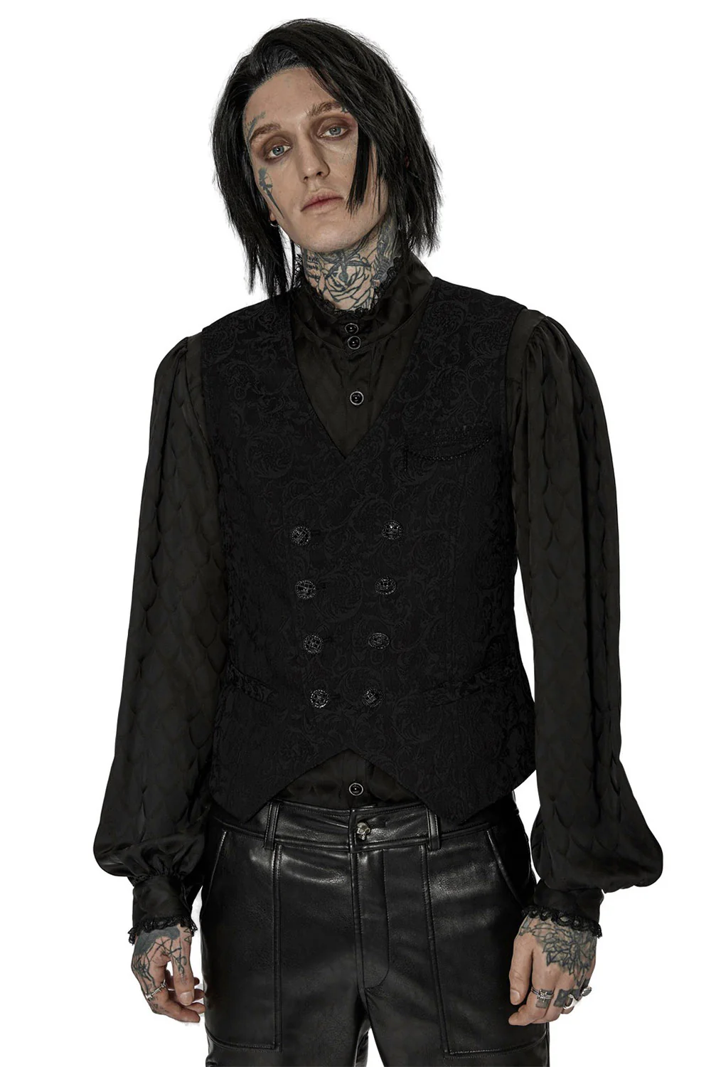 Vampire Tendencies Victorian Goth Vest [Black] - Image 5