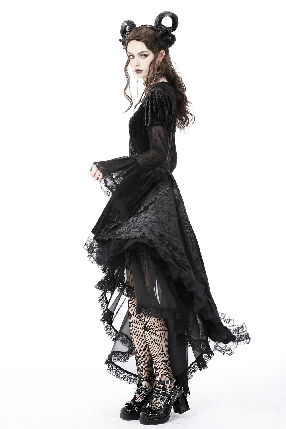 Vampiren Webs Velvet Dress - Image 4