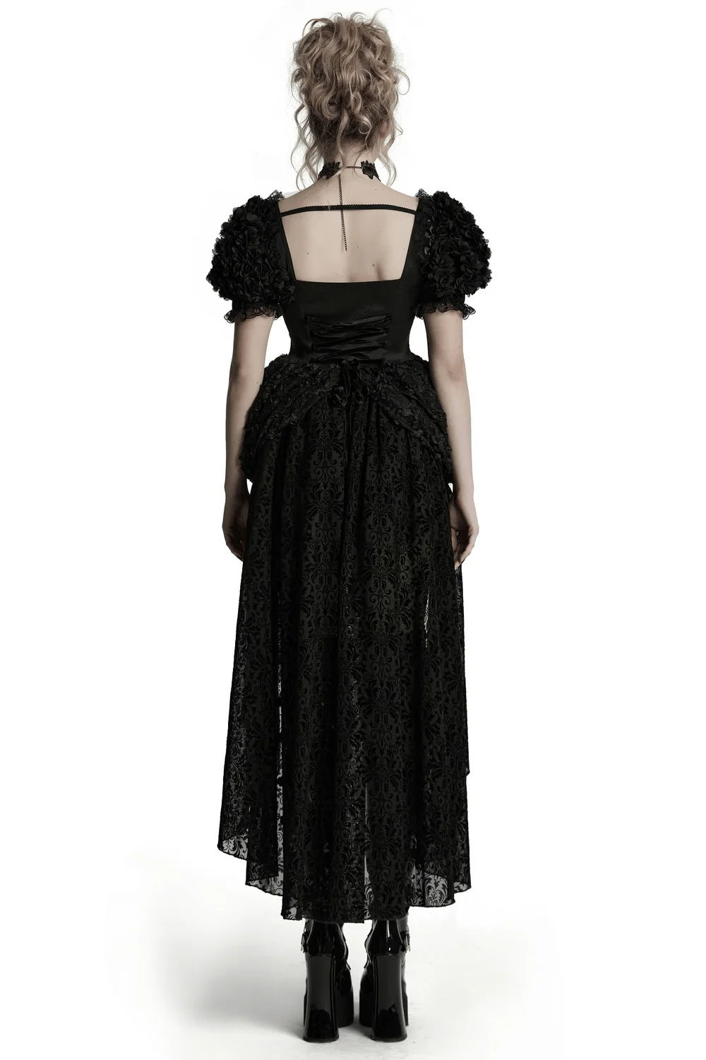 Vampyre Layered Puff Shoulder Lace Dress - Image 6