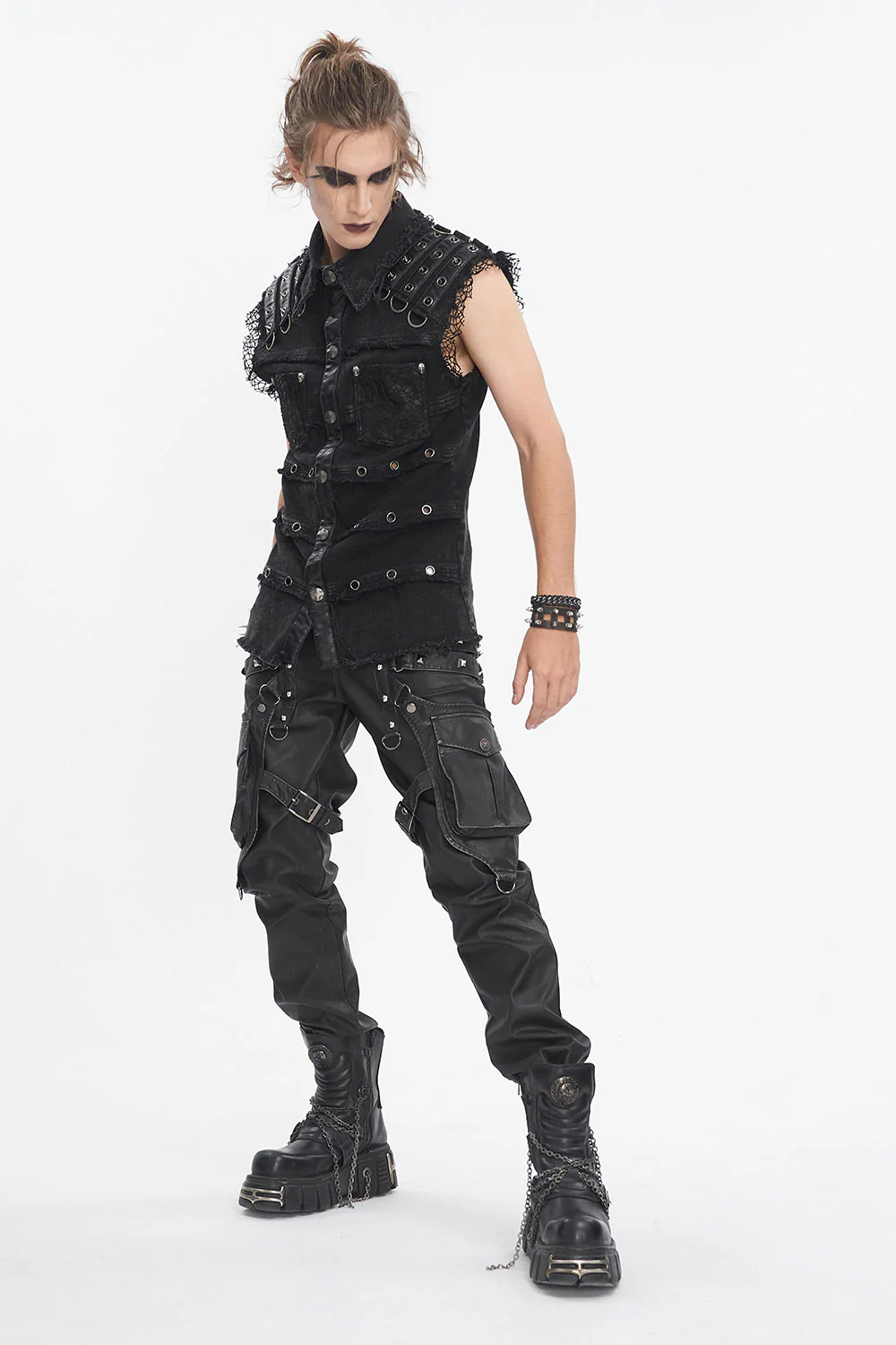 Vegan Leather Utility Goth Pants - Image 2