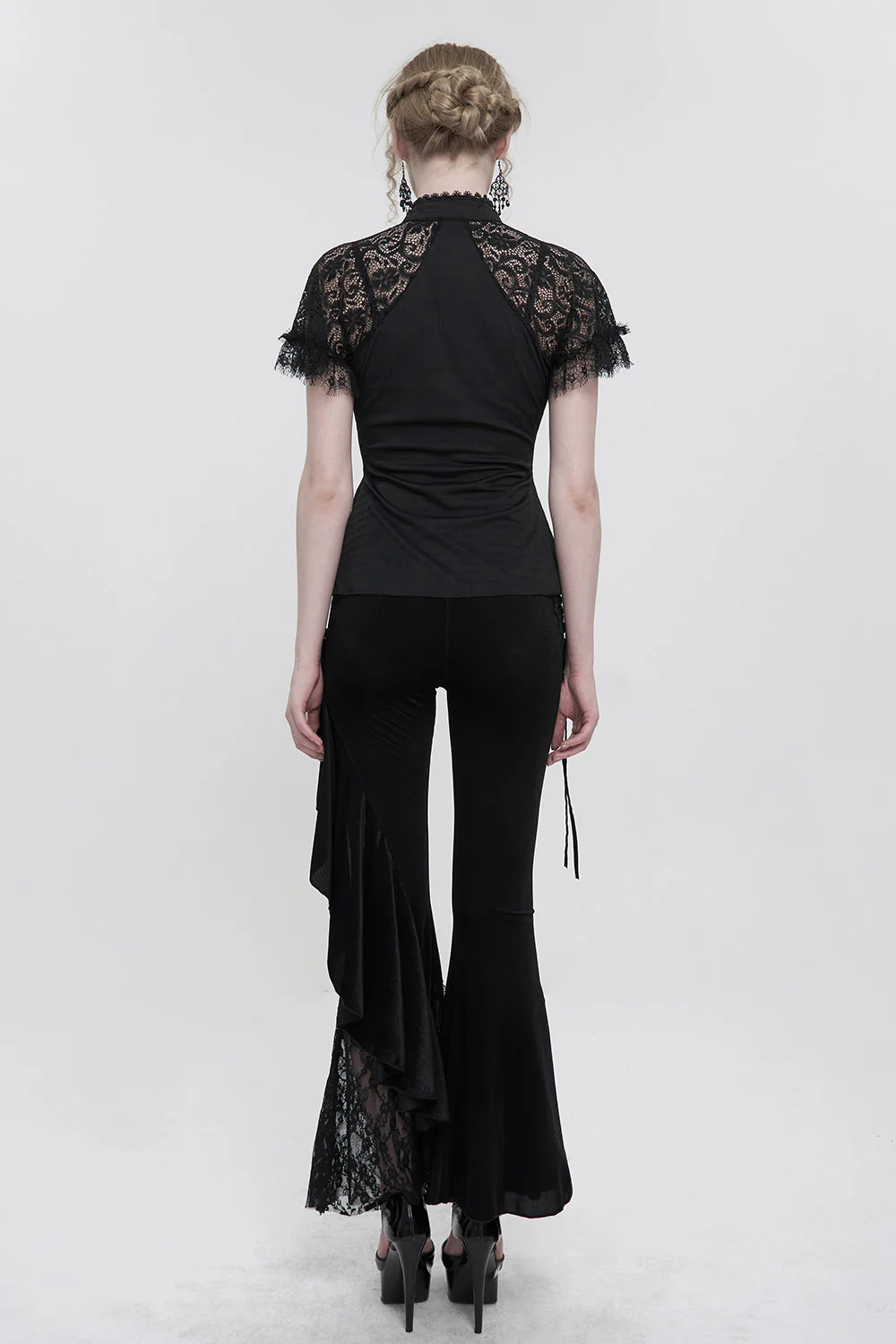 Velvet Vampire Goth Lace Flare Pants - Image 9