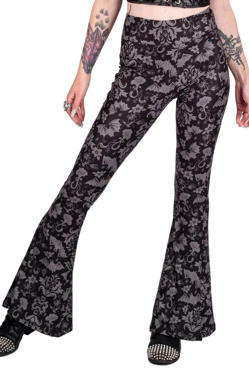 Victorian Damask Bat Hellz Bellz Bell Bottoms - Image 6