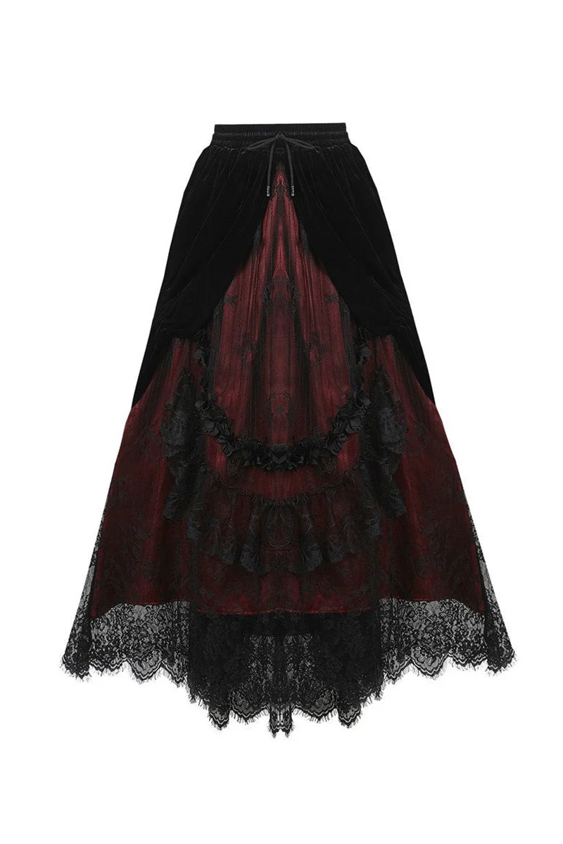 Victorian Goth Bustle Maxi Skirt - Image 5
