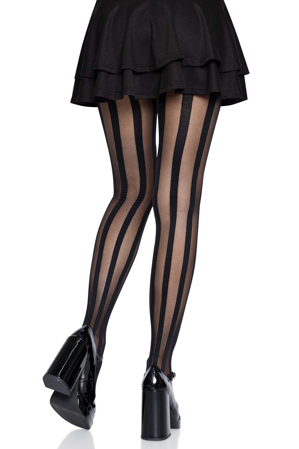 Victorian Goth Vertical Striped Tights - Image 3