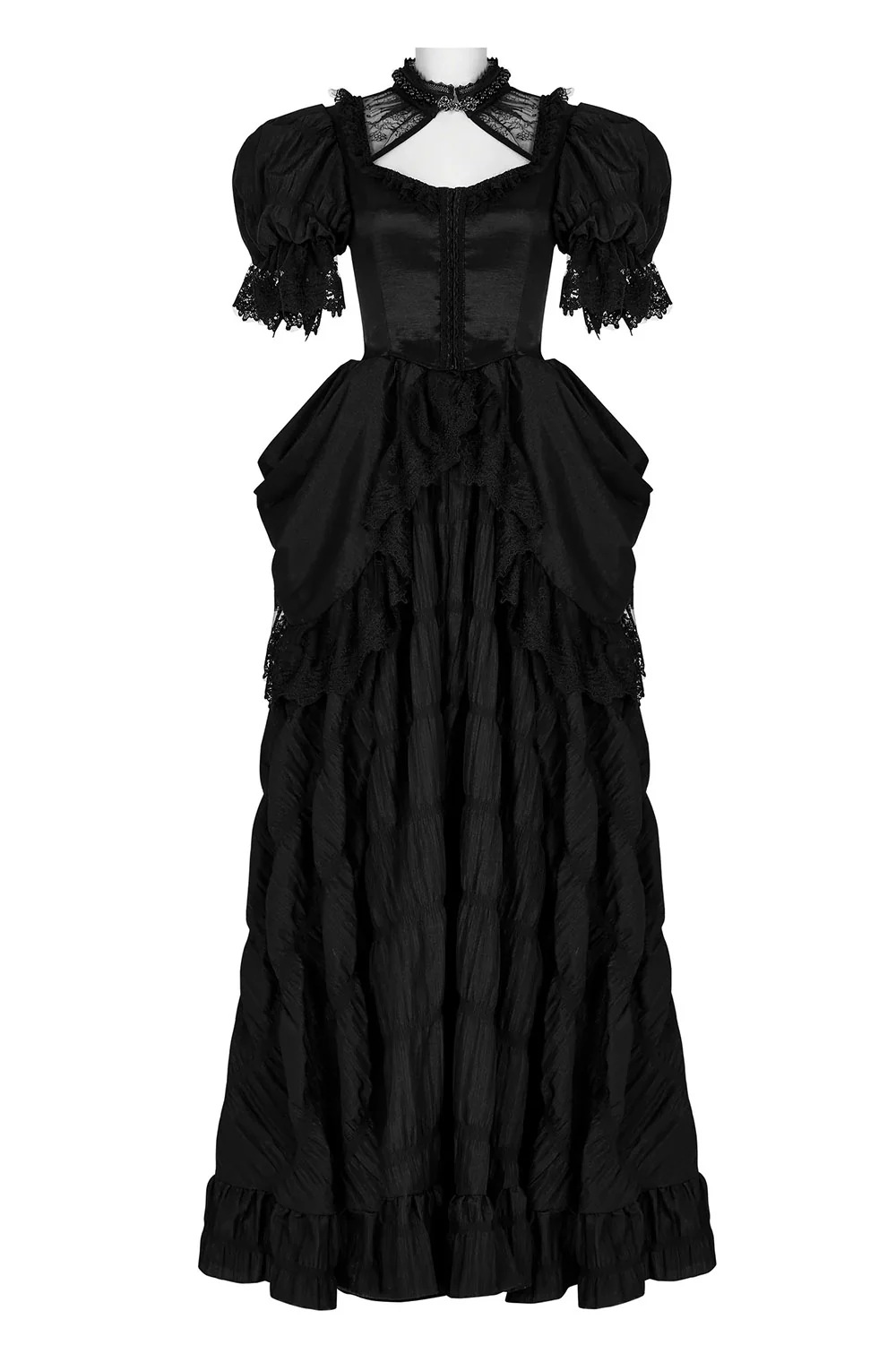 Victorian Mourning Bustle Dress - Image 4
